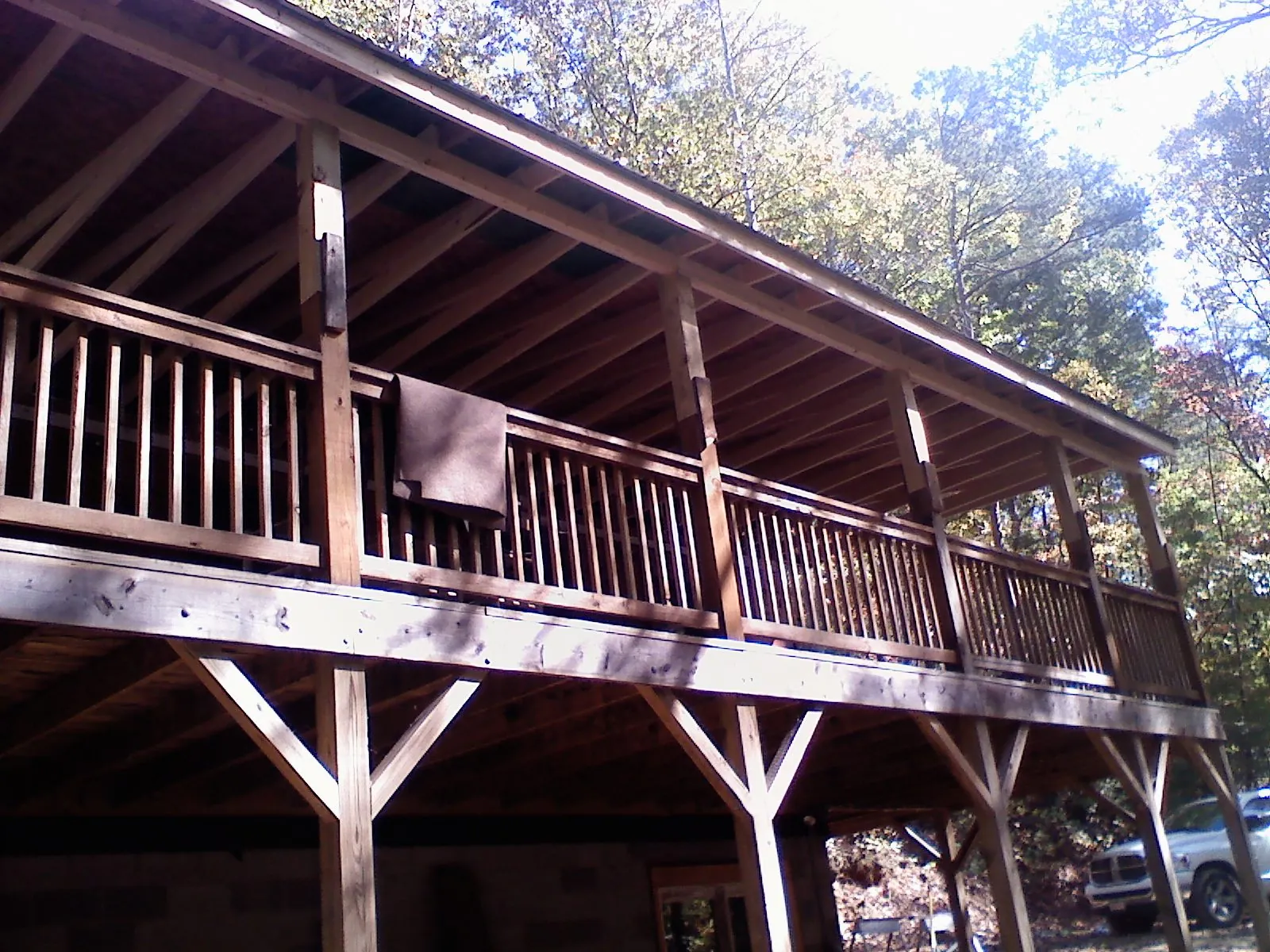 Timber framing under a new elevated porch and deck — Roof Leak Repair in Boones Mill by Roofing Brothers